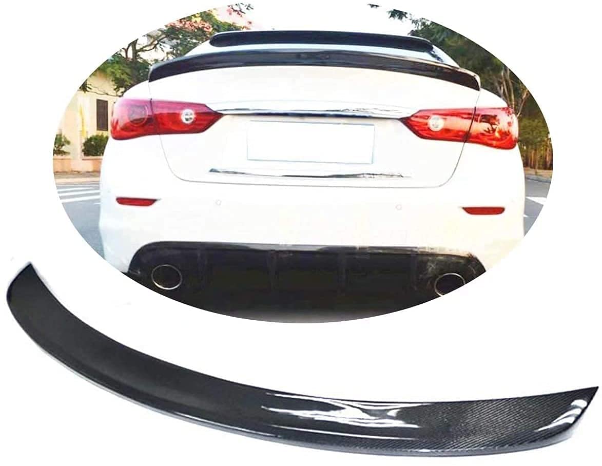 Car Carbon Fiber Rear Spoiler für Infiniti Q50 Q50S 2014 2015 2016 2017 2018 2019 2020, Rear Roof Trunk Spoiler Rear Trunk Roof Lip Tail Wing, STUYKDIA von STUYKDIA