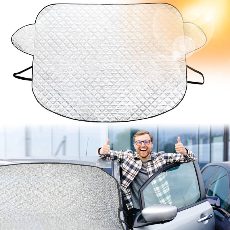 Sonnenschutz für Windschutzscheibe, Auto Sonnenschutz Frontscheibe, Faltbar Frontscheibenabdeckung Auto Sonnenblende Wärmedämmung UV-Schutz Sommer für Kompakt Fahrzeuge - 178 * 124CM von STVST