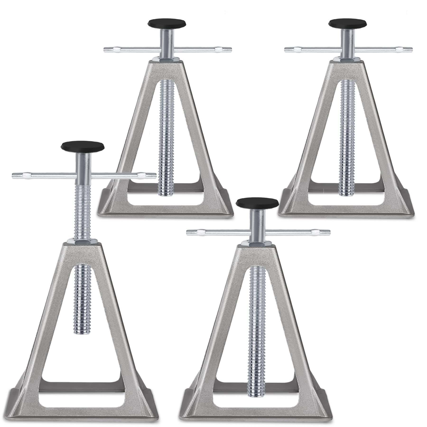 SUBTLETY 16x16x22,5cm Auto Stützbock Set aus Aluminium & Stahl Wohnmobil 28-43cm Höhenverstellbar Unterstellböcke Wagenheber Hebebühne für KFZ Anhängern Tragkraftkeit bis 2 Tonnen pro Paar (2 Paar) von SUBTLETY