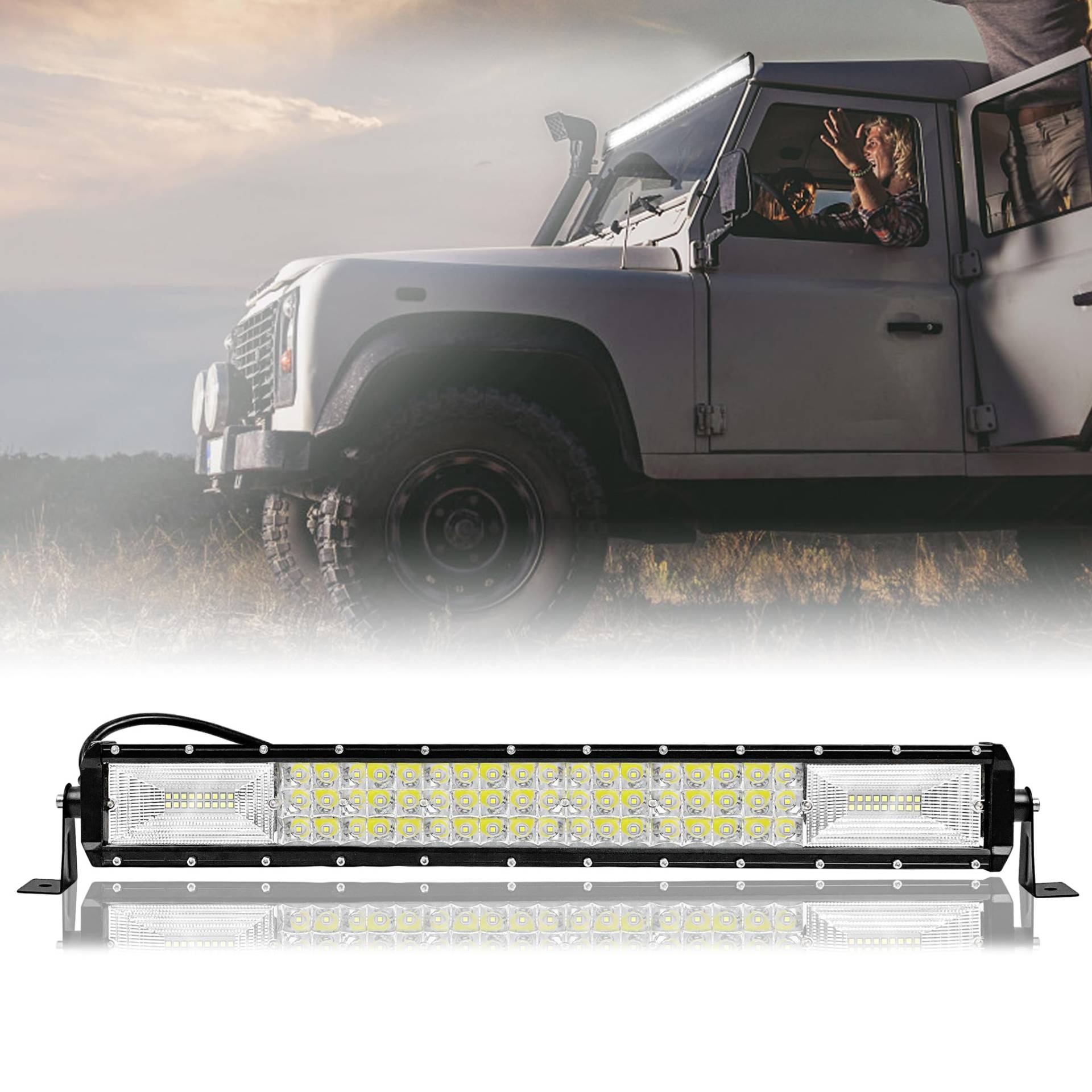 SUBTLETY 270W LED Zusatzscheinwerfer Auto Reflektor Scheinwerfer Offroad Arbeitsscheinwerfer Set 6000K Außen Strahler IP67 Wasserdicht Arbeitslichte-Bar Rückfahrscheinwerfer für Traktor SUV ATV PKW von SUBTLETY