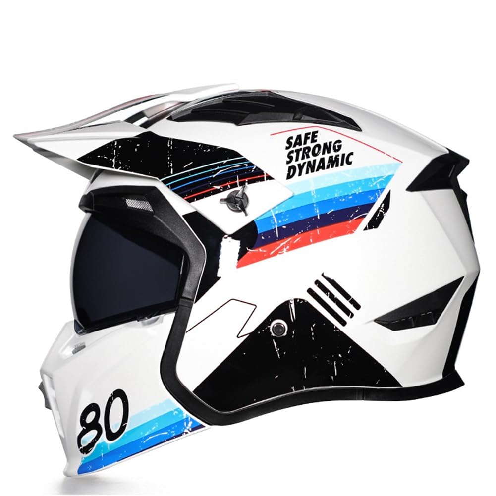 ABS Capacete Motorrad Full-Face-Helme für Crash-Helme für Motorräder All-Season Sport Tea Mirror Adult Removable Lining Cruiser Motorrad ECE von SUCHETA