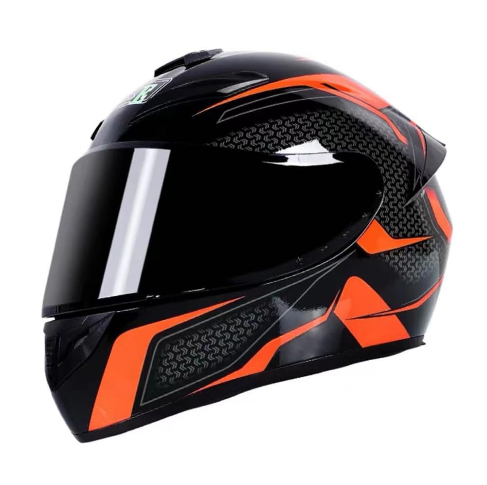 ABS Motorradhelm für Roller Herausnehmbare Futter Paar Anti-Beschlag-Gläser Full Face Helme für Motorrad Helm Cafe Racer Touring Scooters Motorrad All-Season Sctoop Fashion von SUCHETA