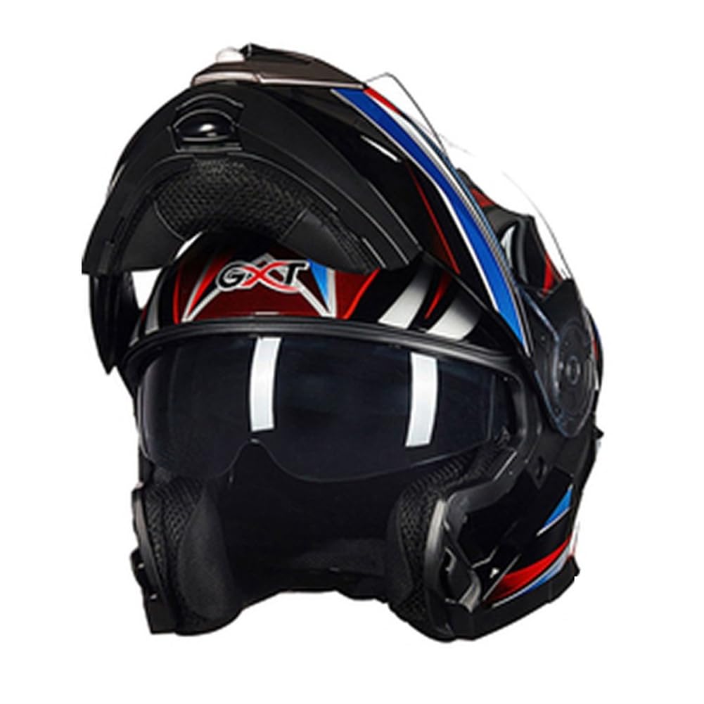 Abnehmbare Futter 3/4 Helm für Motorrad Helm Classic Crash Helme für Motorräder Double Lenses Collision Avoidance Open-View Helme Scooter Motorrad Liebhaber ECE All-Season ABS Urban von SUCHETA