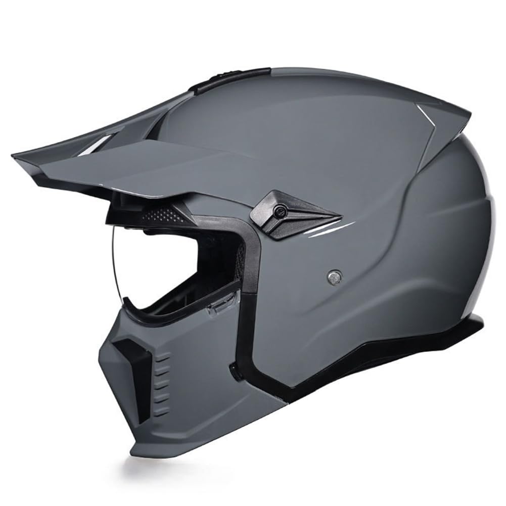 Anti-Fog Visor Touring Scooter Motorrad Vollvisier Helme für Motorrad Sturzhelm Retro Erwachsene Sctoop ABS Kombinationshelm Abnehmbares Innenfutter Ganzjahresmotorradhelm Retro von SUCHETA