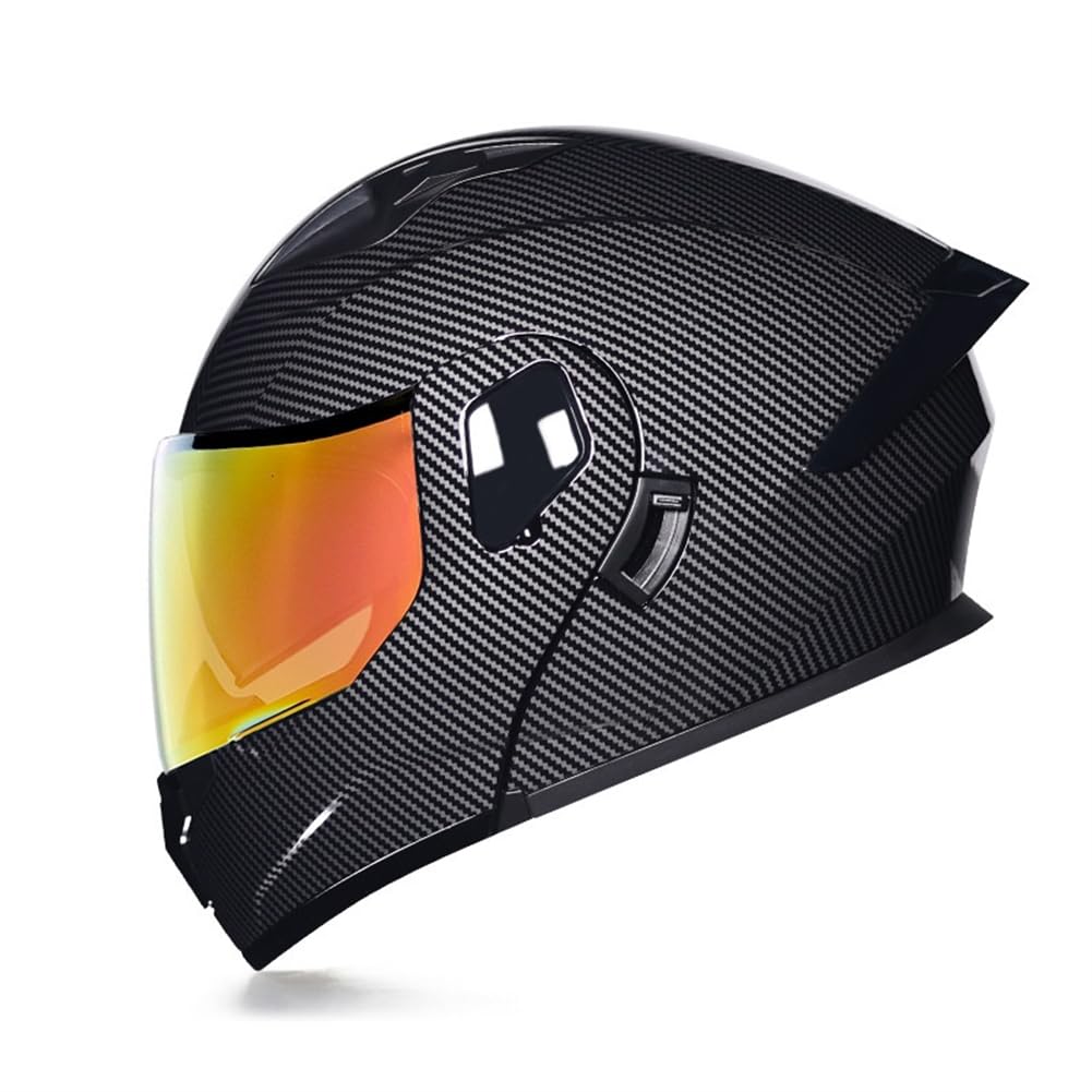 Doppellinse Flip-Up Helme Antibeschlagbrille Roller Motorrad Motorradhelm Unisex Modulare Helme für Full Face Motorradhelm Nachtsicht ABS All-Season von SUCHETA