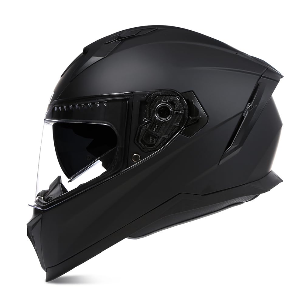 Flieger Doppellinse ABS Full Face Helme für Motorrad Helm für Roller Motorbike Helm Classic Herausnehmbares Futter Paar Flip-Up Helme All-Season Standard Motorrad von SUCHETA