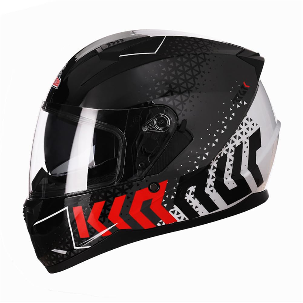 Ganzjährig Standard Motorrad Mann Abnehmbare Auskleidung Integralhelme für Motorrad Helm Full Face Off-Road Motorrad Sturzhelm Retro ABS Anti-Beschlag Visier von SUCHETA