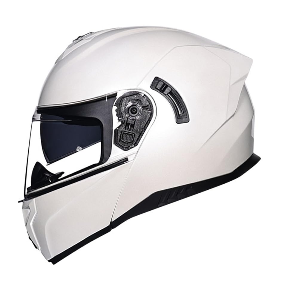 Ganzjahres-Motorradhelm Full Face Couple Doppellinse Flip-Up Helme für Motorrad Sturzhelm Retro Touring Motorrad Off-Road Modulare Helme Kollisionsvermeidung Mode ABS von SUCHETA