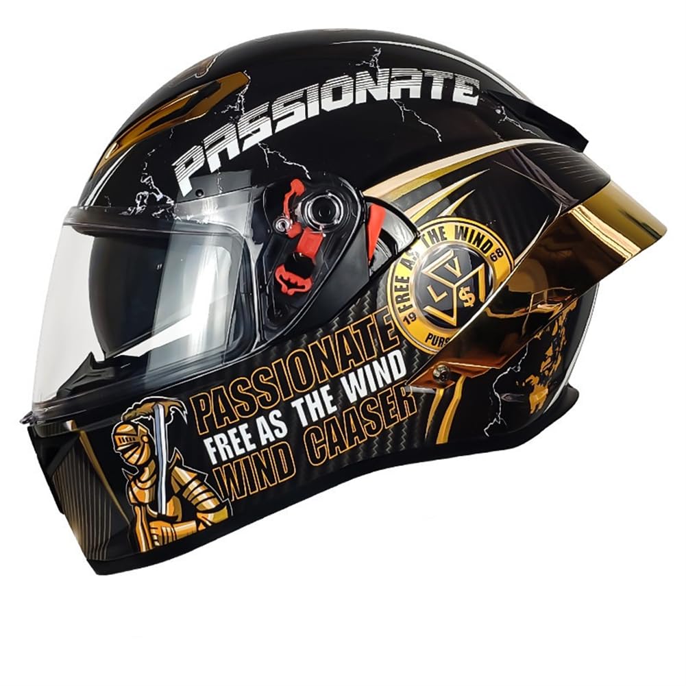 Ganzjahres-Touring Motorrad Doppellinse Flip-Up Helme ABS Vollvisierhelme für Frauen Motorradhelm Motorradsturzhelm Retro Herausnehmbares Futter Liebhaber Sport von SUCHETA