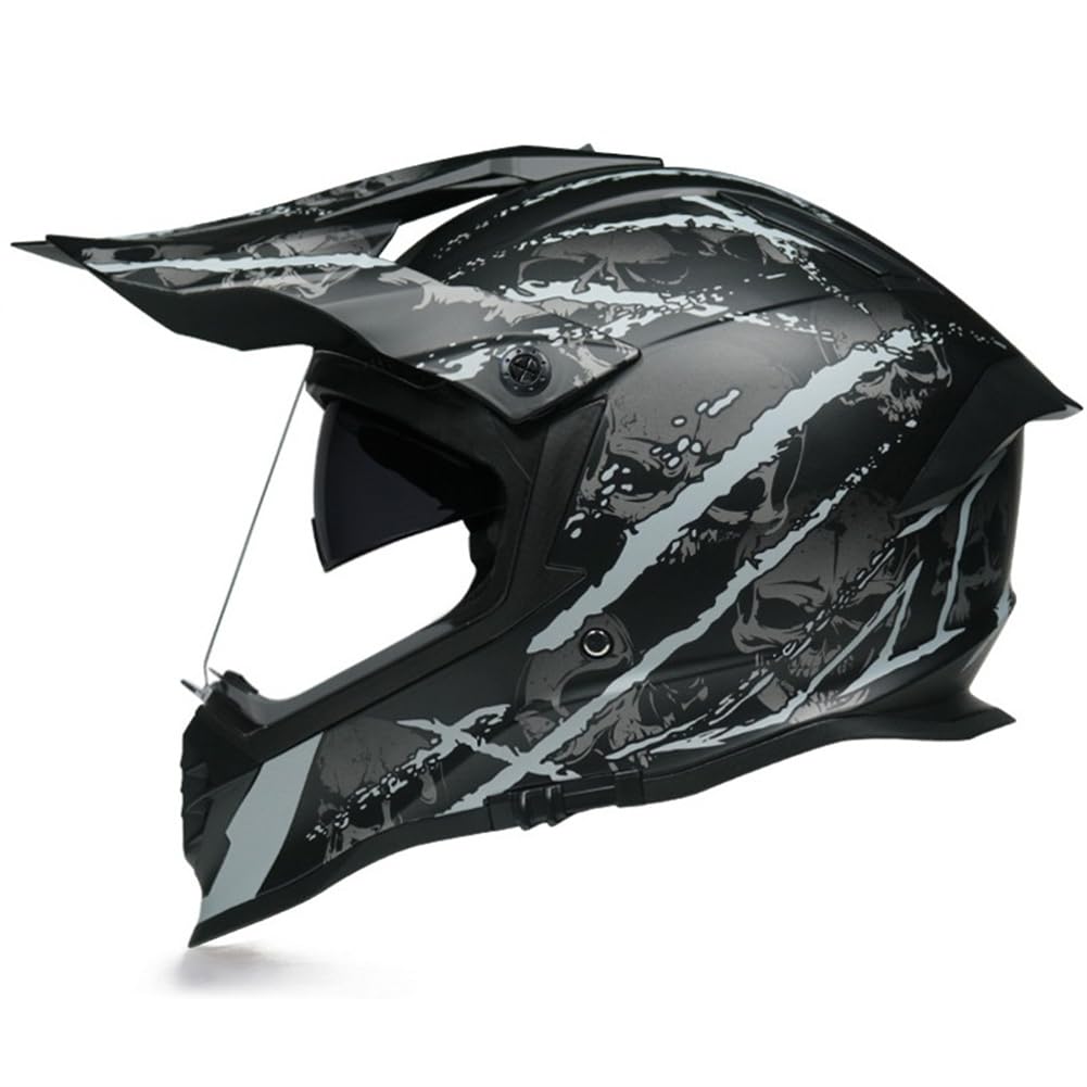 Herausnehmbares Futter British Standard ABS Motocross Helme für Crash Helme für Motorräder Aviator Touring Motorrad Herren Motorradhelm Retro All-Season Doppellinse von SUCHETA