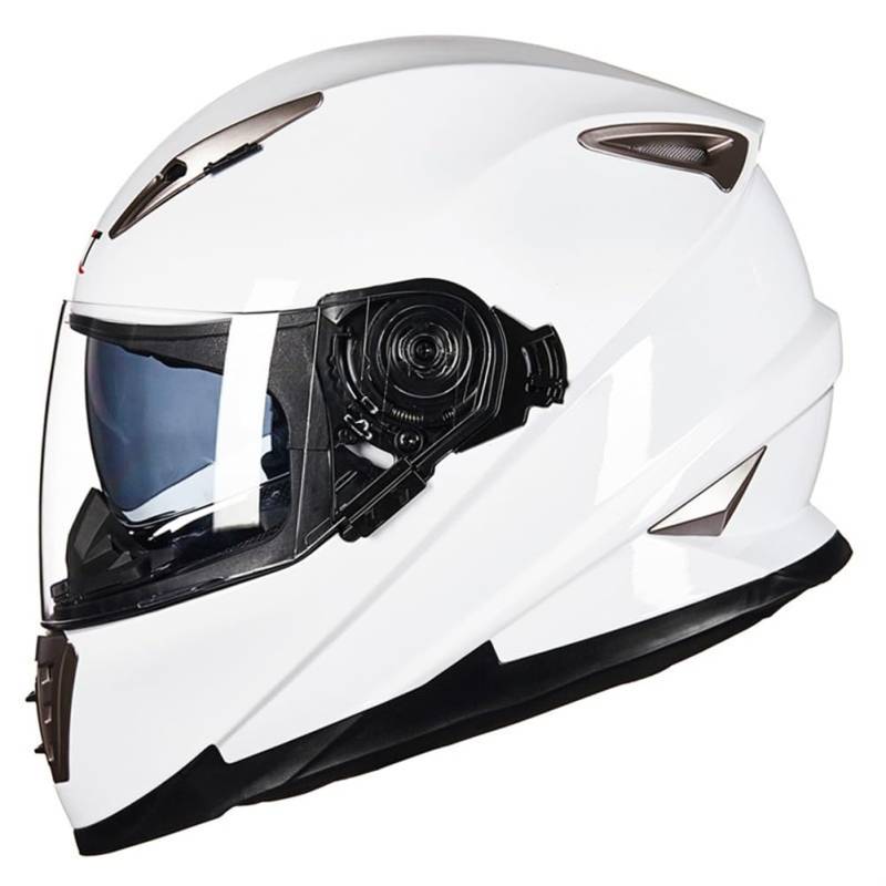 Integralhelm für Motorrad Sturzhelm Retro Motorradhelm Integralhelm Herausnehmbares Futter Vier Jahreszeiten Anti-Beschlag Brille Mann Roller Motorrad Belüftung ABS Sport von SUCHETA