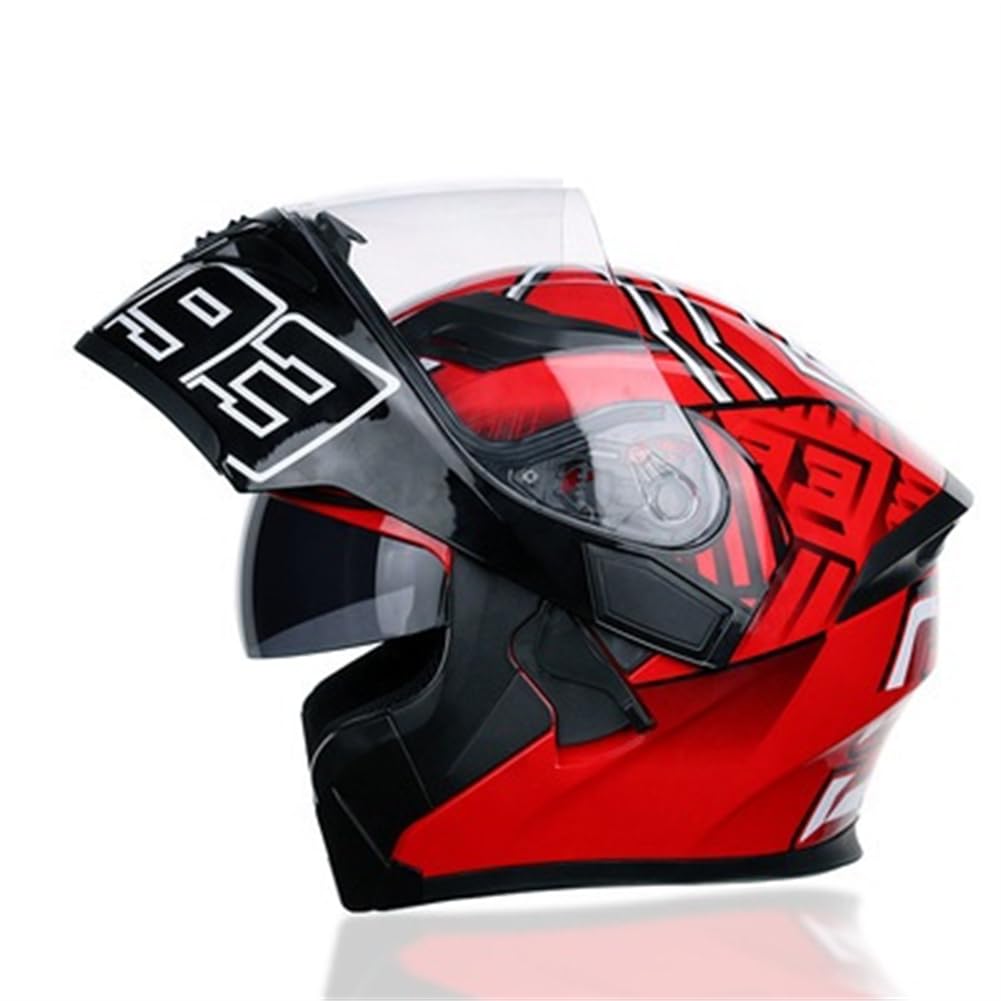 Kollisionsvermeidung Modulare Helme Motorrad Fahrradhelm Jugend Flip-Up Helme für Capacete Motorrad Roller Doppellinse Herbst-Winter Cruiser Motorrad ABS Herausnehmbares Innenfutter von SUCHETA