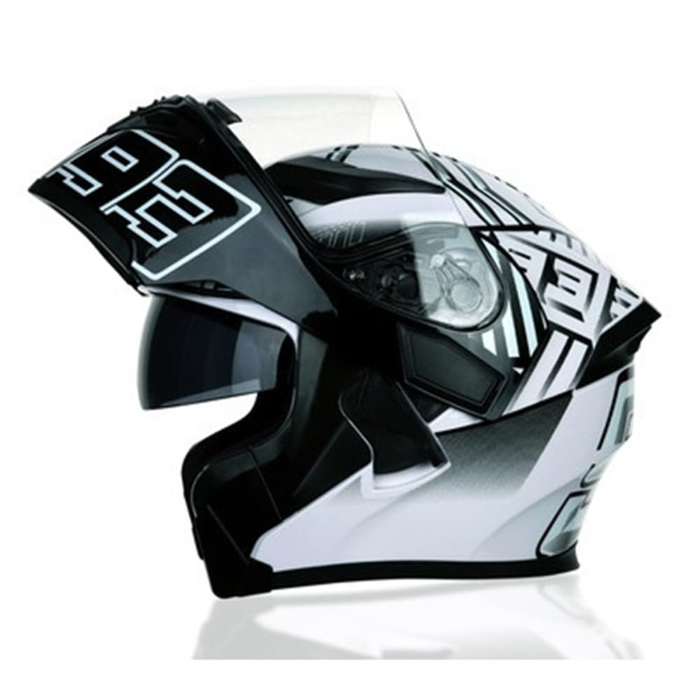 Kollisionsvermeidung Modulare Helme Motorrad Fahrradhelm Jugend Flip-Up Helme für Capacete Motorrad Roller Doppellinse Herbst-Winter Cruiser Motorrad ABS Herausnehmbares Innenfutter von SUCHETA