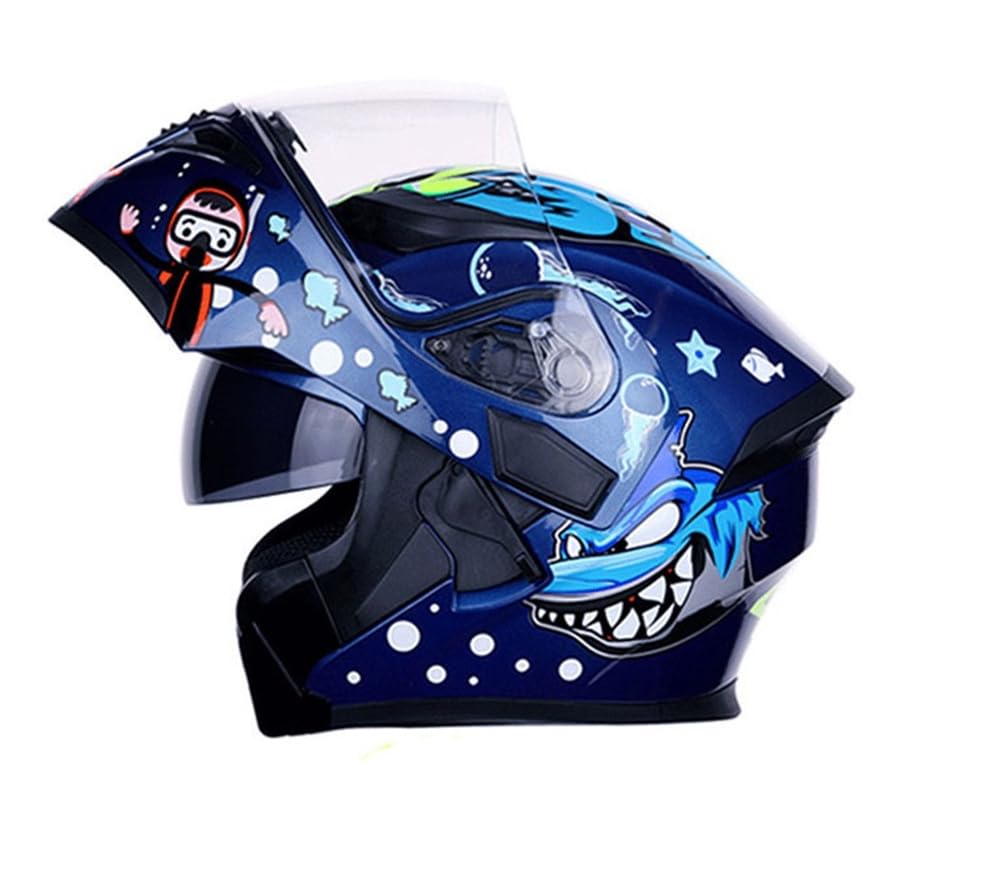 Kollisionsvermeidung Modulare Helme Motorrad Fahrradhelm Jugend Flip-Up Helme für Capacete Motorrad Roller Doppellinse Herbst-Winter Cruiser Motorrad ABS Herausnehmbares Innenfutter von SUCHETA