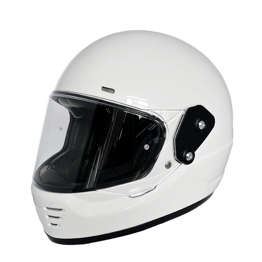 Mann Unisex Motorrad Vollvisierhelm für Frauen Abnehmbares Innenfutter Vollvisierhelm für Roller Motorrad Herbst-Winter Sturzhelme Straßenzulassung Doppelte Linsen Kollisionsvermeidung ABS von SUCHETA