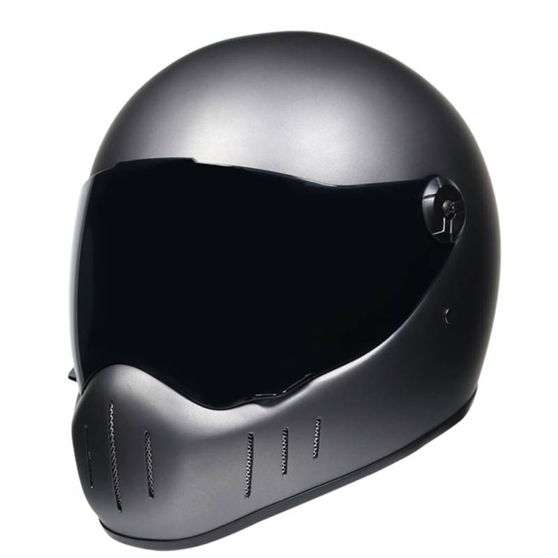 Mit Hörnern Touring Motorrad Motorradsturzhelm Retro Full Face Helme für Motohelm Clear Mirror Helm Four Seasons Herausnehmbares Innenfutter Double Lenses Unisex ABS Urban von SUCHETA