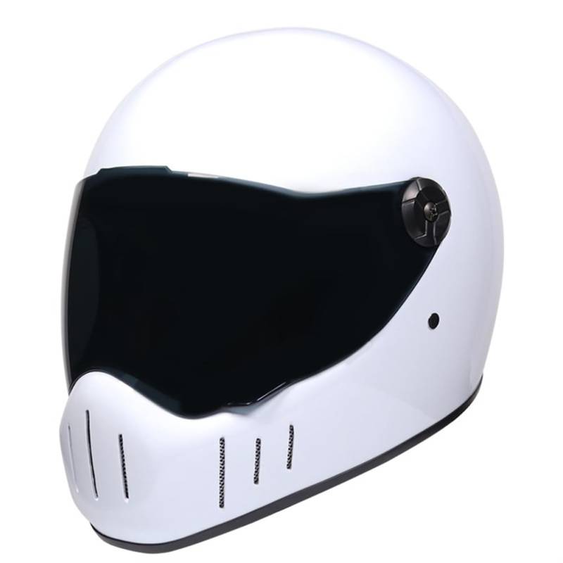 Mit Hörnern Touring Motorrad Motorradsturzhelm Retro Full Face Helme für Motohelm Clear Mirror Helm Four Seasons Herausnehmbares Innenfutter Double Lenses Unisex ABS Urban von SUCHETA