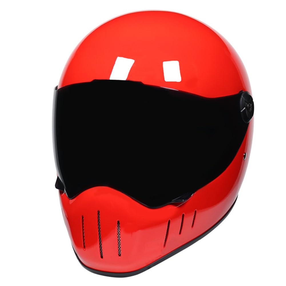 Mit Hörnern Touring Motorrad Motorradsturzhelm Retro Full Face Helme für Motohelm Clear Mirror Helm Four Seasons Herausnehmbares Innenfutter Double Lenses Unisex ABS Urban von SUCHETA