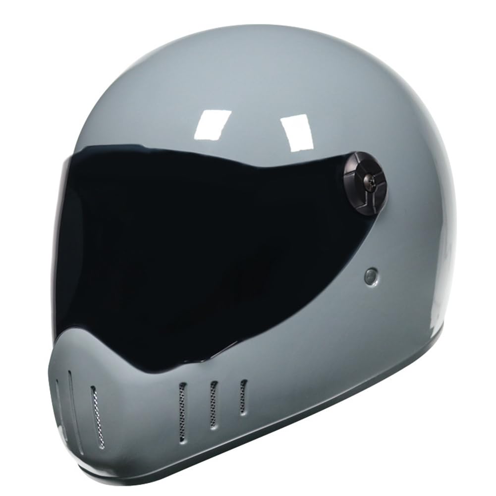 Mit Hörnern Touring Motorrad Motorradsturzhelm Retro Full Face Helme für Motohelm Clear Mirror Helm Four Seasons Herausnehmbares Innenfutter Double Lenses Unisex ABS Urban von SUCHETA