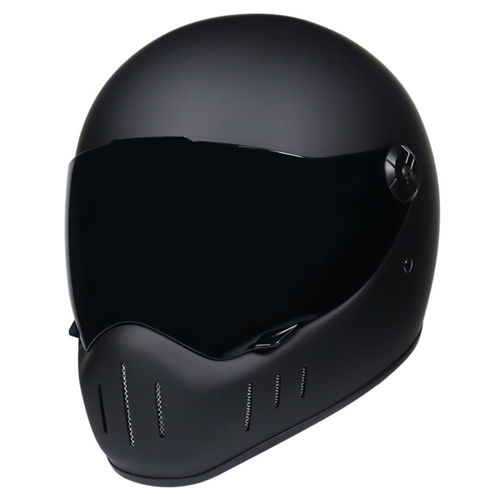 Mit Hörnern Touring Motorrad Motorradsturzhelm Retro Full Face Helme für Motohelm Clear Mirror Helm Four Seasons Herausnehmbares Innenfutter Double Lenses Unisex ABS Urban von SUCHETA