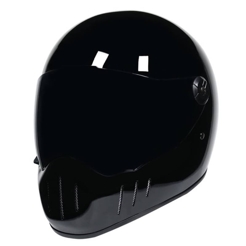 Mit Hörnern Touring Motorrad Motorradsturzhelm Retro Full Face Helme für Motohelm Clear Mirror Helm Four Seasons Herausnehmbares Innenfutter Double Lenses Unisex ABS Urban von SUCHETA