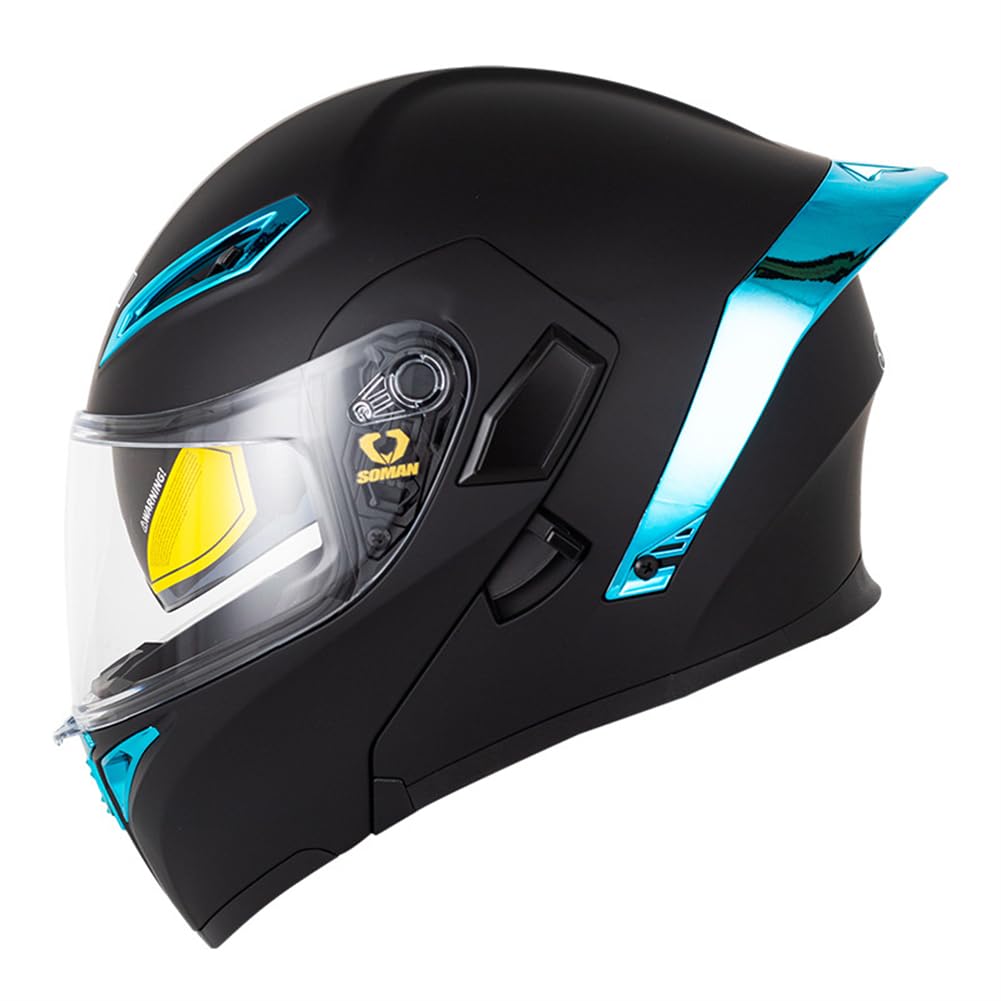 Modular Helme für Motorradhelm Männer Motorradhelm Full Face Herren Erwachsene Doppellinse Herbst-Winter Klapphelme Abnehmbares Futter Leitwerk Sportbikes Motorrad ABS ECE von SUCHETA