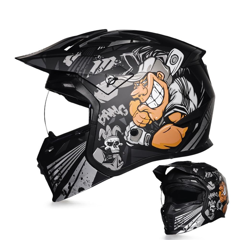 Motorrad Touring Capacete Moto è omologato CE Clear Mirror Full-Face Helme für offene Gesicht Motorradhelme Jugend Abnehmbares Futter ABS Scooter All-Season Tea Mirror von SUCHETA