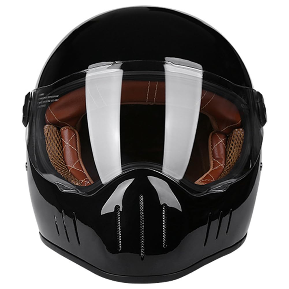 Motorrad fahrradhelm Sport ABS All-Season mit Hörnern Klarer Spiegel Helm Abnehmbares Futter Doppelte Linsen Full Face Helme für Moto Fahrradhelm Männer Mann Erwachsene Sportbikes Motorrad von SUCHETA