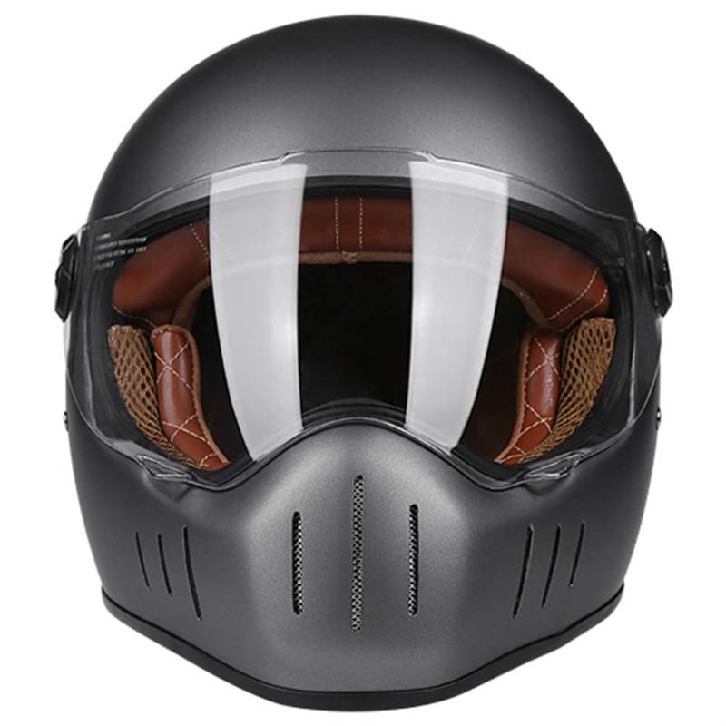 Motorrad fahrradhelm Sport ABS All-Season mit Hörnern Klarer Spiegel Helm Abnehmbares Futter Doppelte Linsen Full Face Helme für Moto Fahrradhelm Männer Mann Erwachsene Sportbikes Motorrad von SUCHETA