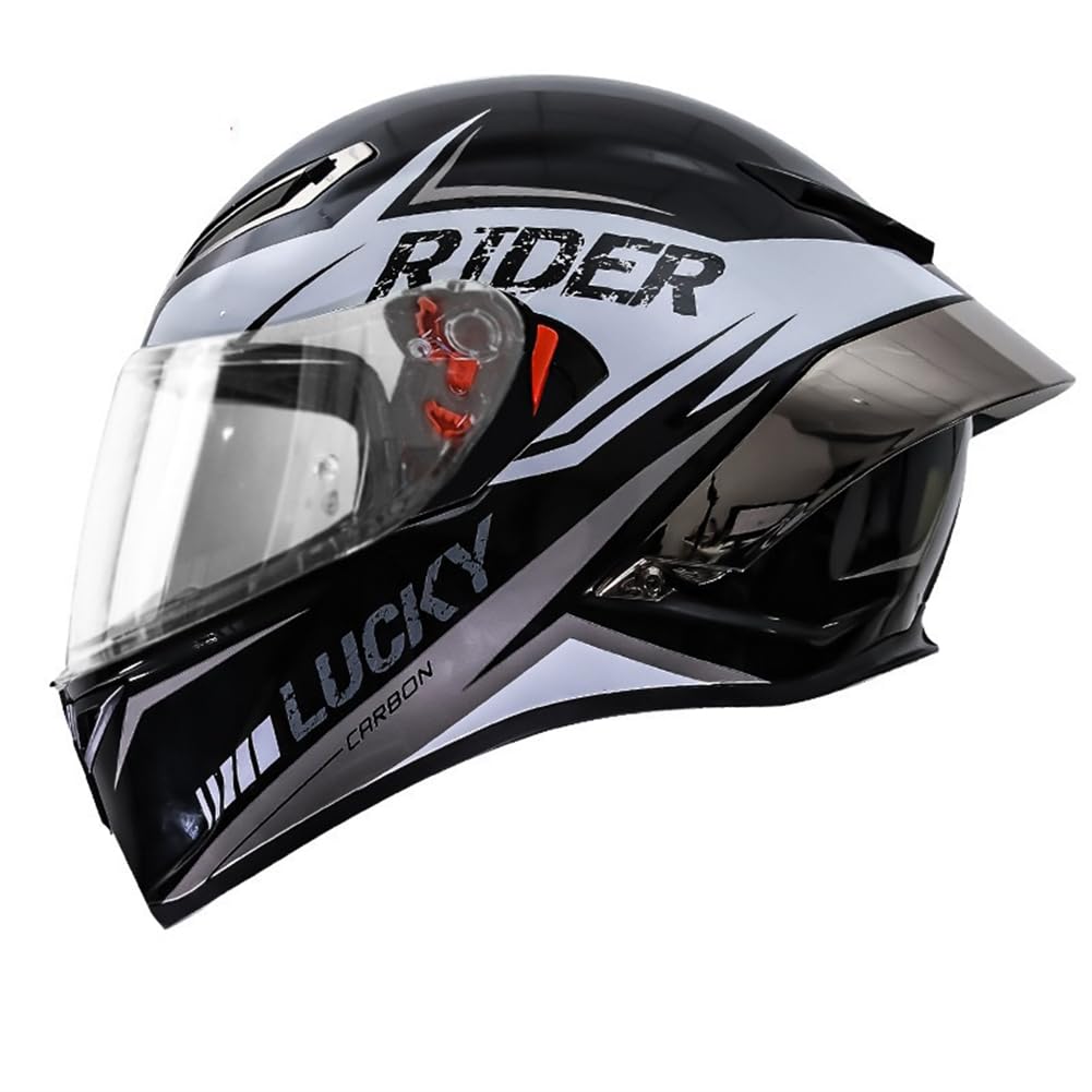 Motorradhelm Vollvisier Vollvisierhelme für Motorrad Vollvisierhelm Doppellinse Abnehmbares Innenfutter Erwachsene Klapphelme Ganzjahres ABS Urban Sportbikes Motorrad von SUCHETA