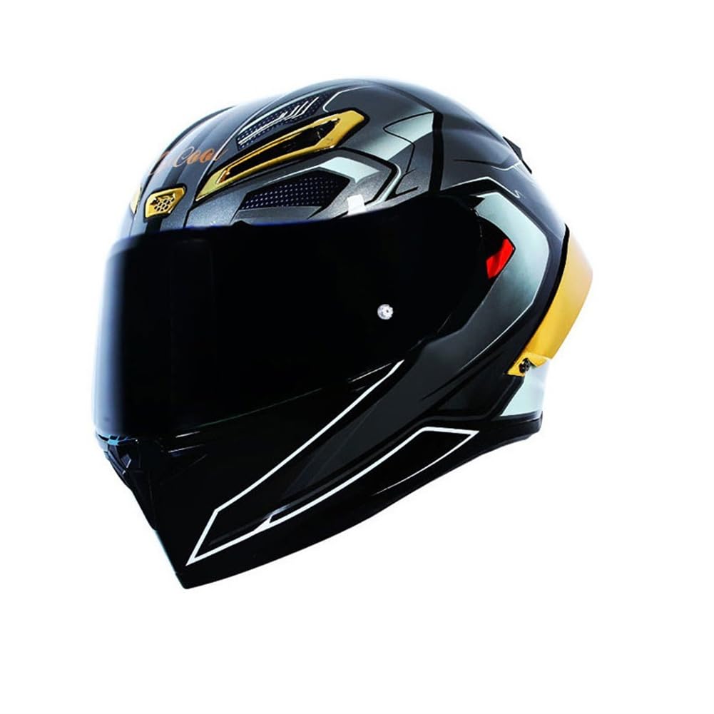 Motorradhelm Vollvisier Vollvisierhelme für Motorrad Vollvisierhelm Doppellinse Abnehmbares Innenfutter Erwachsene Klapphelme Ganzjahres ABS Urban Sportbikes Motorrad von SUCHETA