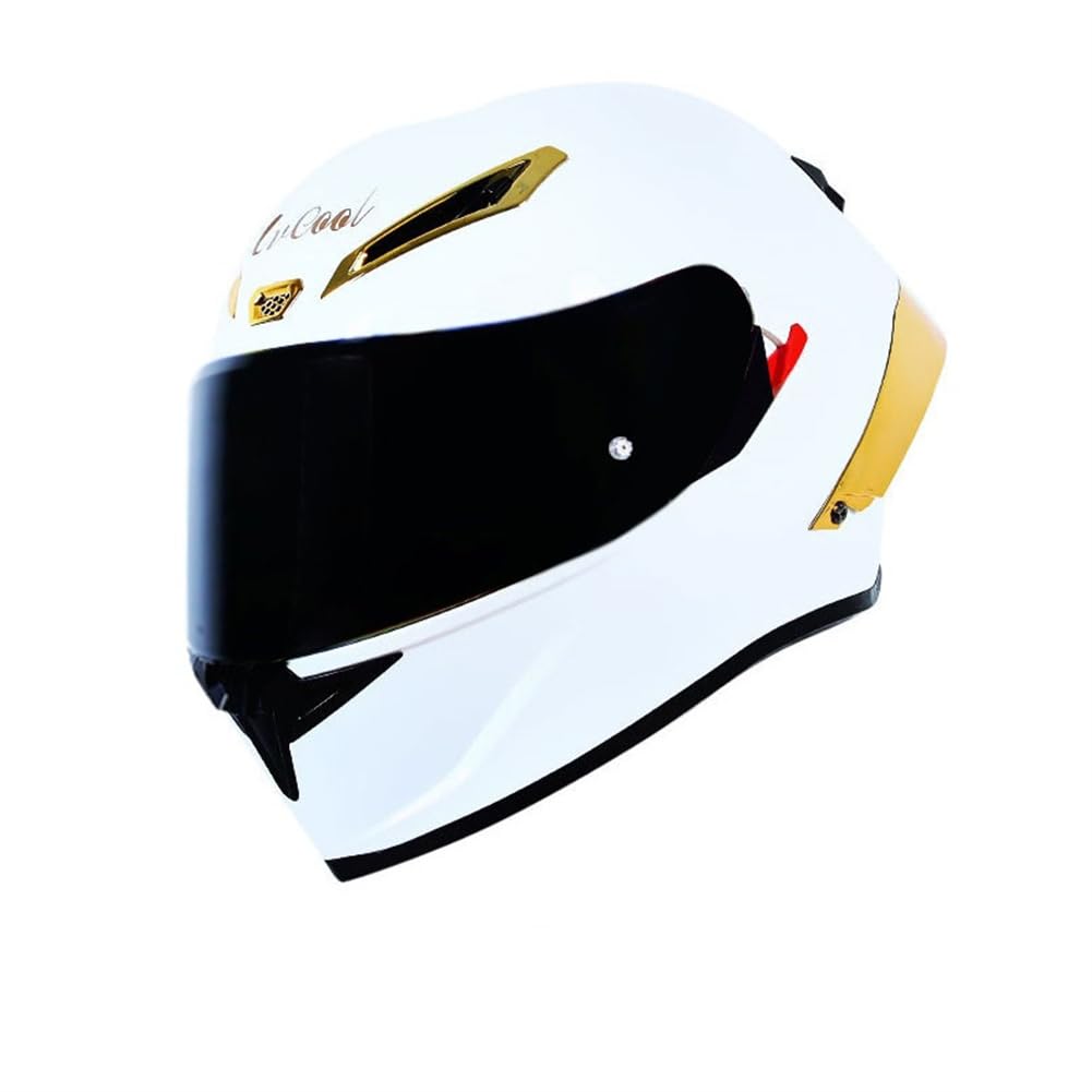 Motorradhelm Vollvisier Vollvisierhelme für Motorrad Vollvisierhelm Doppellinse Abnehmbares Innenfutter Erwachsene Klapphelme Ganzjahres ABS Urban Sportbikes Motorrad von SUCHETA