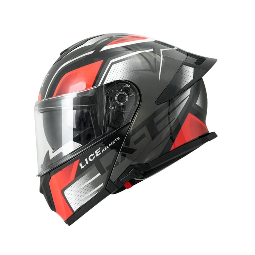 Roller Motorrad Motorradhelme Modulare Helme für Motorrad Vollvisierhelm für Frauen Doppellinsen Retro ABS Ganzjahresreifen Abnehmbares Innenfutter Aviator Herren Jungen Klapphelme von SUCHETA