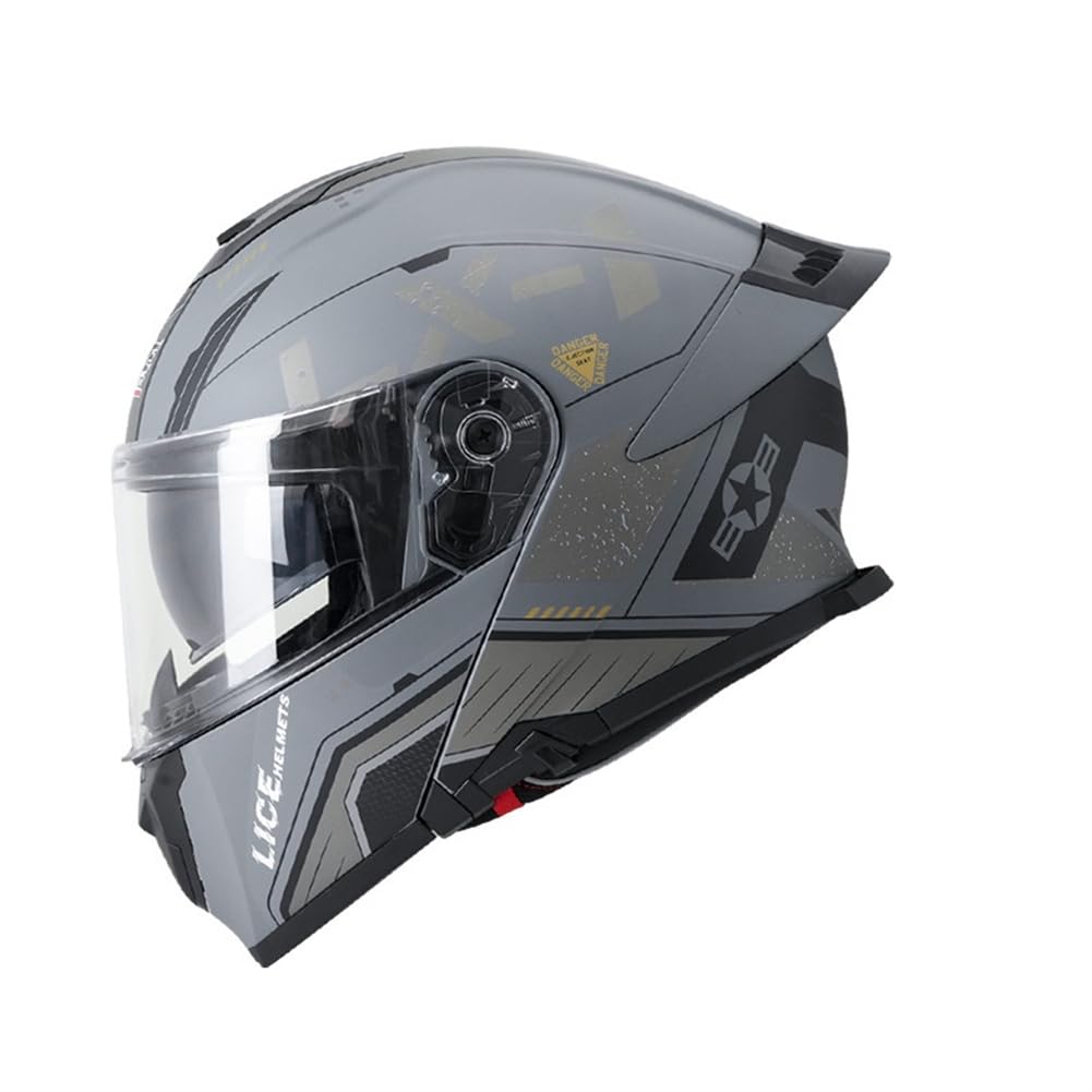 Roller Motorrad Motorradhelme Modulare Helme für Motorrad Vollvisierhelm für Frauen Doppellinsen Retro ABS Ganzjahresreifen Abnehmbares Innenfutter Aviator Herren Jungen Klapphelme von SUCHETA