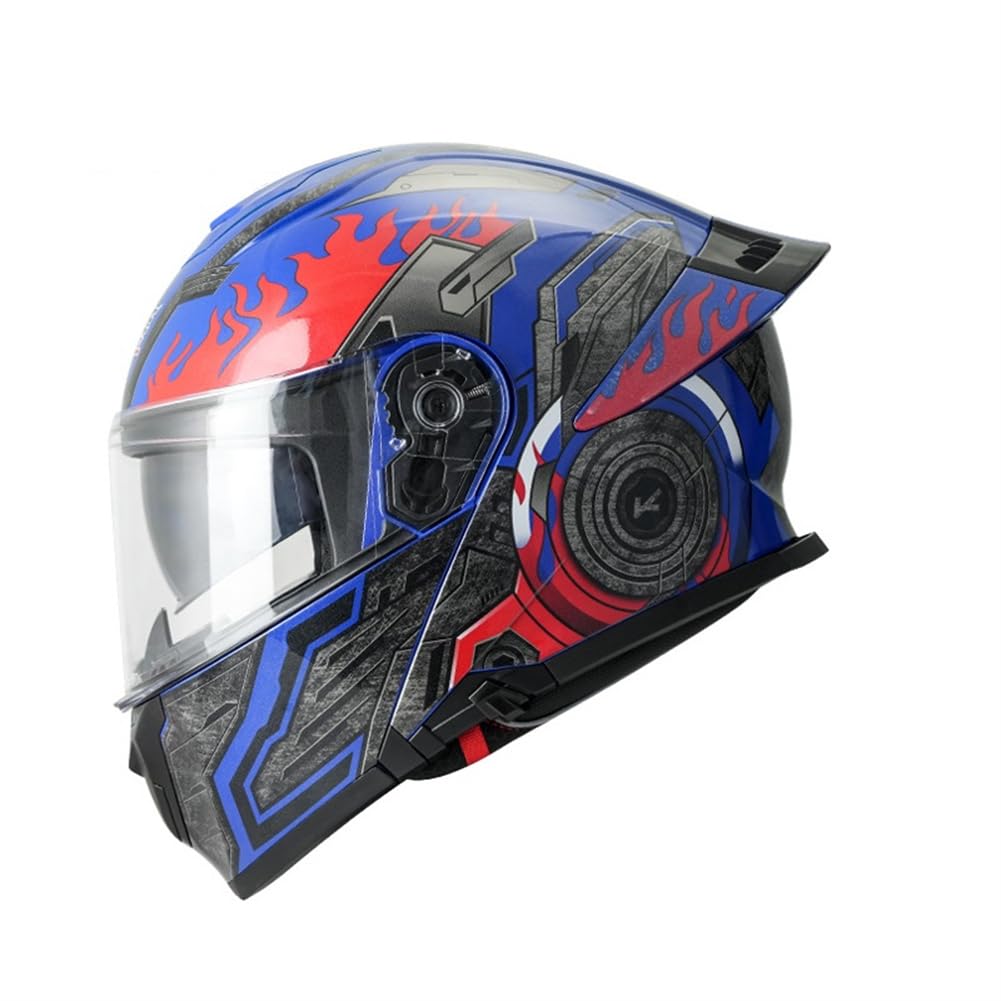 Roller Motorrad Motorradhelme Modulare Helme für Motorrad Vollvisierhelm für Frauen Doppellinsen Retro ABS Ganzjahresreifen Abnehmbares Innenfutter Aviator Herren Jungen Klapphelme von SUCHETA