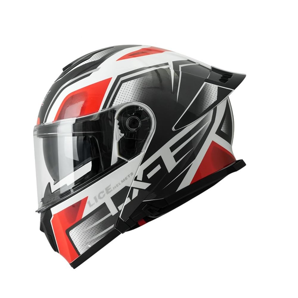 Roller Motorrad Motorradhelme Modulare Helme für Motorrad Vollvisierhelm für Frauen Doppellinsen Retro ABS Ganzjahresreifen Abnehmbares Innenfutter Aviator Herren Jungen Klapphelme von SUCHETA