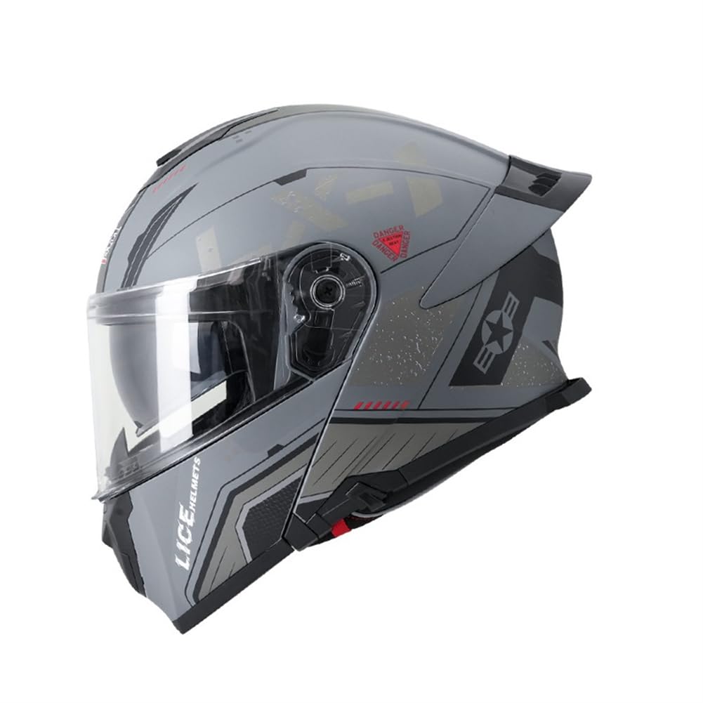 Roller Motorrad Motorradhelme Modulare Helme für Motorrad Vollvisierhelm für Frauen Doppellinsen Retro ABS Ganzjahresreifen Abnehmbares Innenfutter Aviator Herren Jungen Klapphelme von SUCHETA