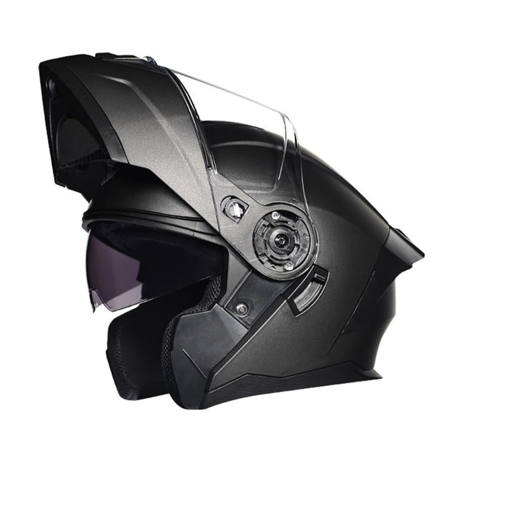 Straße Legal Mann Jungen Touring Motorrad Modulare Helme für Motorrad Sturzhelm Retro Motorradhelm Full Face Doppellinse Flip-Up Helme Vier Jahreszeiten Herausnehmbares Futter ABS von SUCHETA