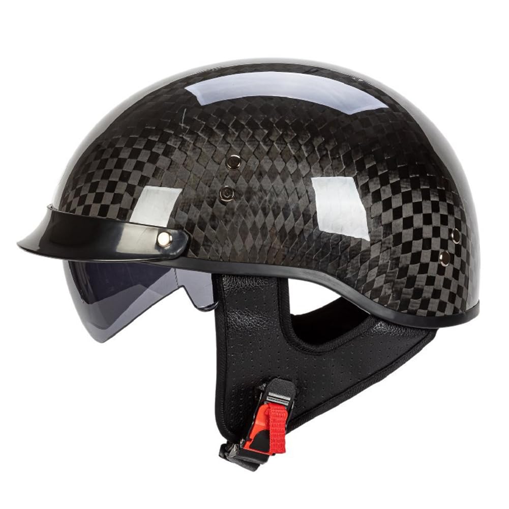 Vier Jahreszeiten Sportbikes Motorrad Halbhelme für Motesen Motocross Helm Motorrad Sturzhelm Retro Herausnehmbares Futter ECE Krempe ABS Herren Erwachsene Off-Road von SUCHETA