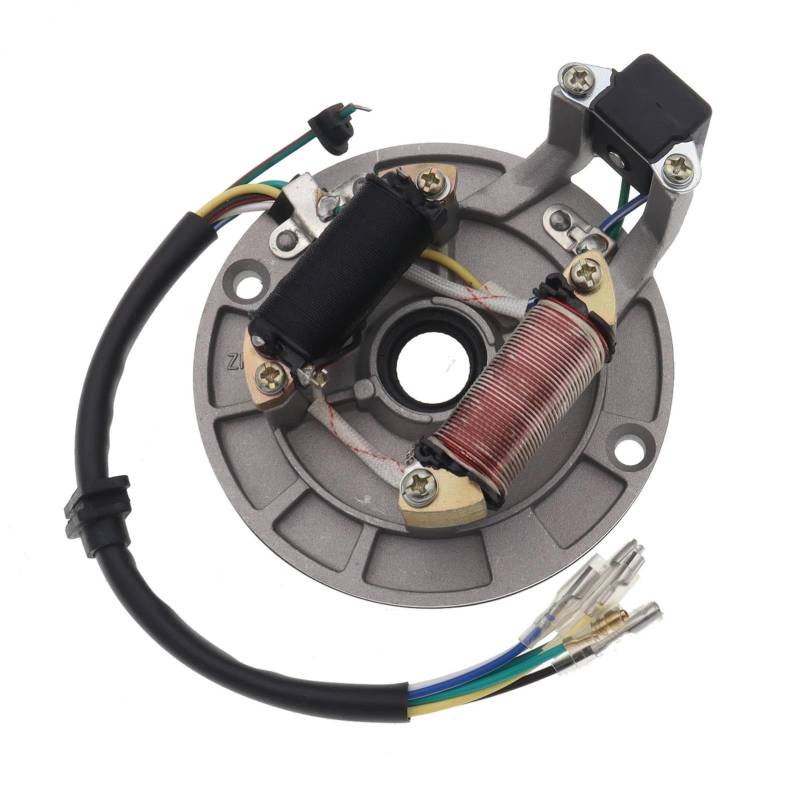 Stator Rotor Magneto Stator Platte Rotor 50cc 70cc 90cc 110cc 125cc Pit Bike Pitbike Dirt Bike ATV Quad Pit Trail Motorrad 2 Spule Lichtmaschine Magneto Stator von SUEVAS