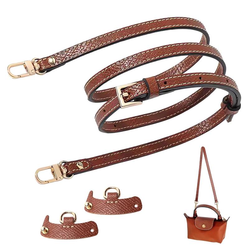 Schulterriemen aus Leder Mini Bag Straps mit 2 Stück Schultergurtadapter Verstellbar Schulterriemen für Taschen Breite des 0,9cm Schultergurt für Taschen Ersatz-Umhängegurt ca.94-120 cm von SUFANG