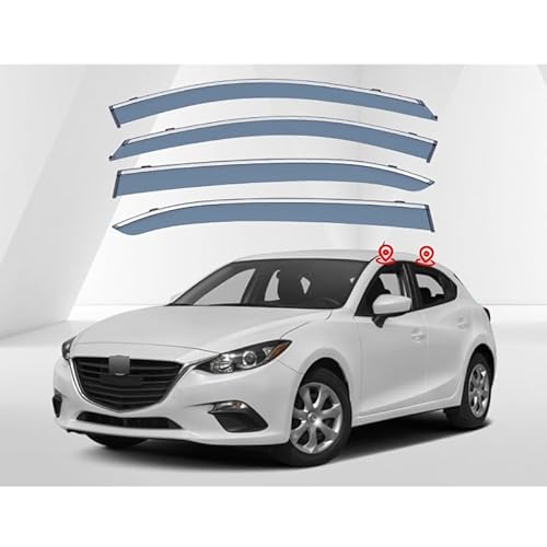 SUHNGE 1 Satz Windabweiser Regenabweiser für Mazda 3 BM/BN 2014-2019, Seitenscheiben Regenschutz Regenabweise, Autofenster Anklebbare Windschutz Deflektoren von SUHNGE