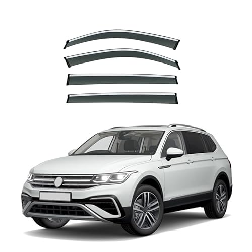 SUHNGE 1 Satz Windabweiser Regenabweiser für V.W Tiguan L Allspace LWB MK2 2017+, Seitenscheiben Regenschutz Regenabweise, Autofenster Anklebbare Windschutz Deflektoren von SUHNGE