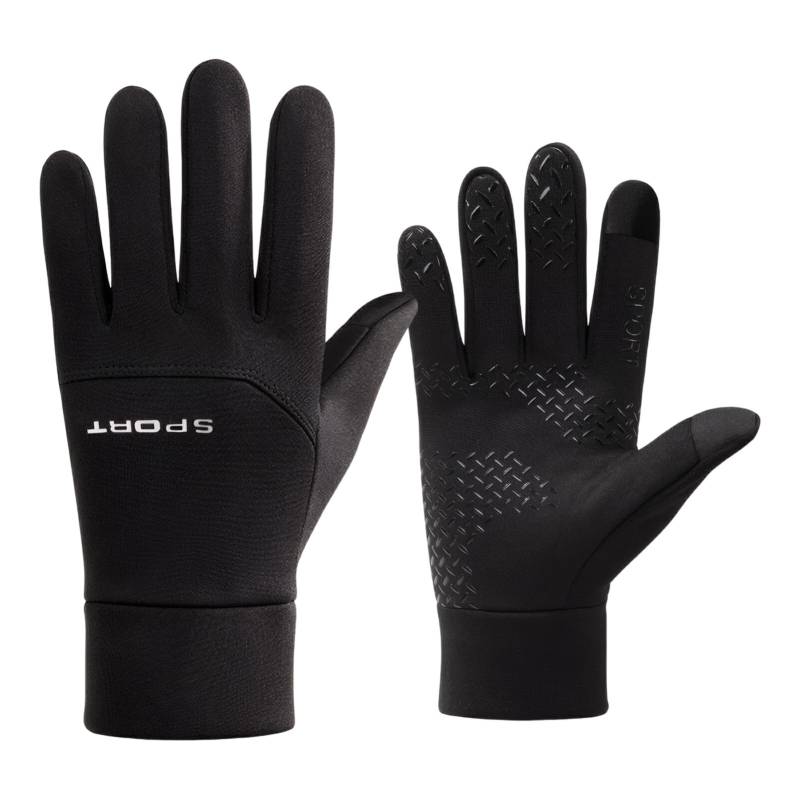 SUIOPPYUW Radfahren Handschuhe Outdoor Sport Skifahren Laufen Motorrad Touchscreen Handschuhe Doppel Schicht Wolle Warme Handschuhe Hergestellt, Schwarzer Vollfinger von SUIOPPYUW