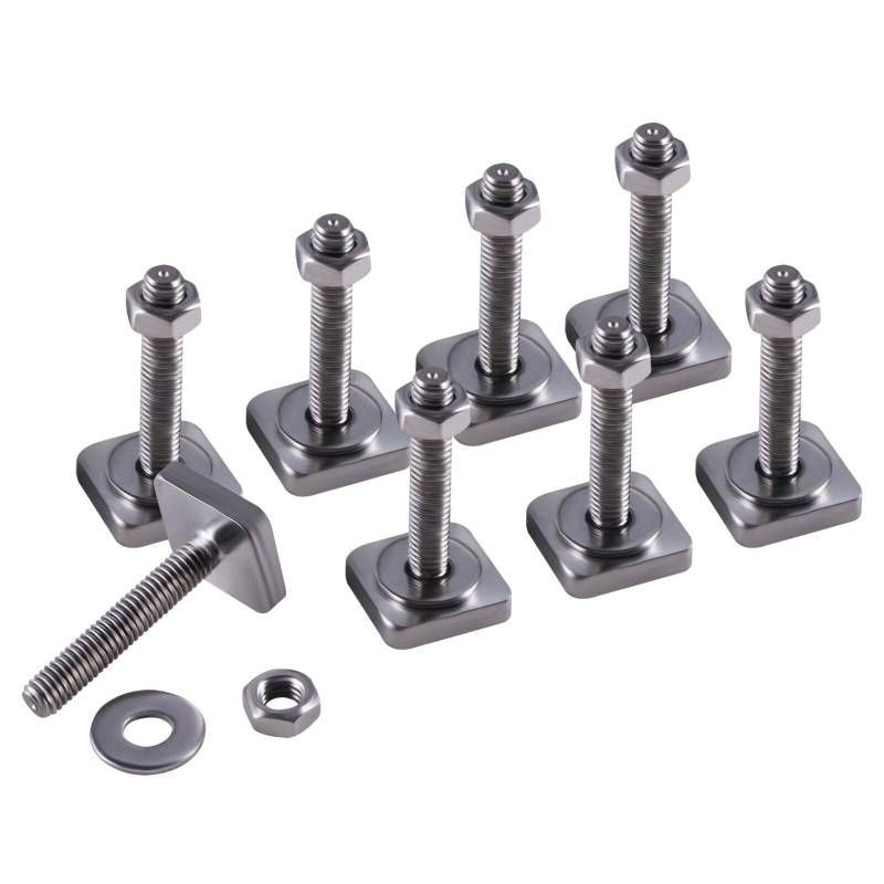 SUKITMISO 8 Stück T-Nut Adapter Nutensteine M6x35mm Dachbox Nutsteine 35 mm Nutsteine Adapter M6 Edelstahl Nutensteine mit Muttern Unterlegscheiben für Dachträger Relingträger Dachbox von SUKITMISO