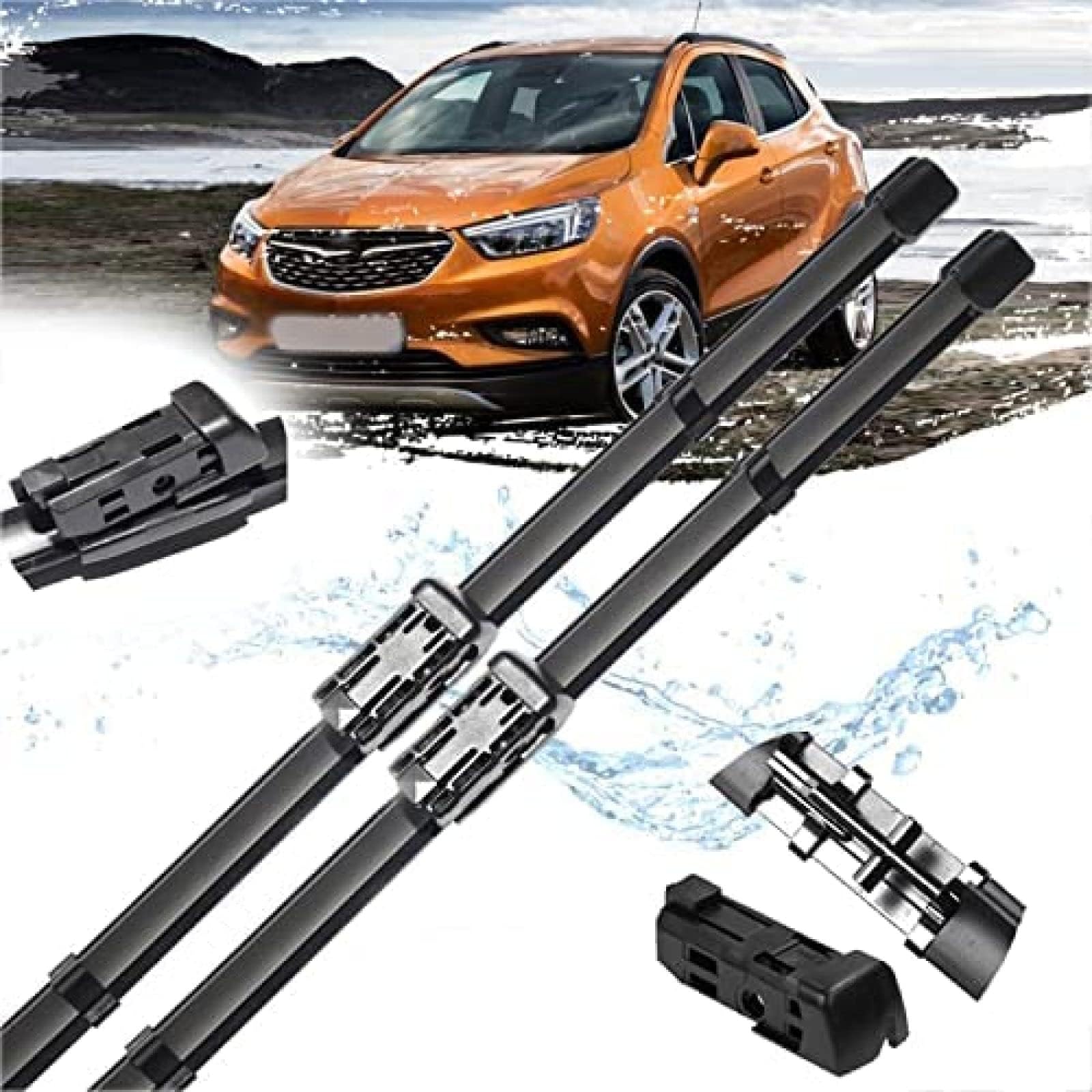 2 Stücke Auto Scheibenwischer vorne für Opel Mokka/Mokka X 2013 2014 2015 2016 2017 2018 2019 (LHD),Front Windschutzscheibe wischerblätter Ersatz wischerarm Set Zubehör von SUKORI