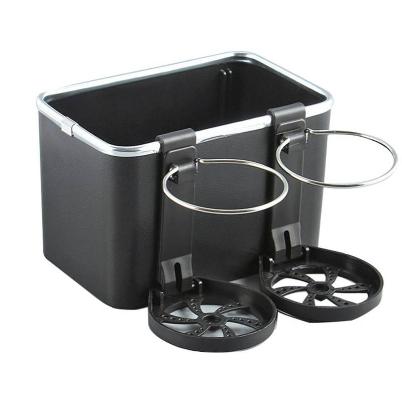 Auto Wasser Becherhalter, Auto Armlehne Aufbewahrungsbox Taschentuchaufbewahrung, Faltbar DIY Auto Tablett Organizer Auto Multifunktionale Aufbewahrungsbox für Kaffeetasse von SULENI