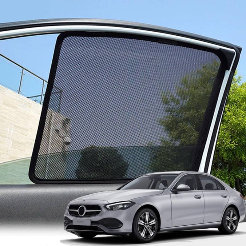 SUMRED Sonnenschutz Auto für Mercedes Benz C Klasse W206 2021 2022 2023, Seitenscheibe Heckscheiben Mesh Sonnenblende Autofenster Sonnenschutz mit UV-Schutz Schützen Kinder Haustiere,2PCS Rear von SUMRED