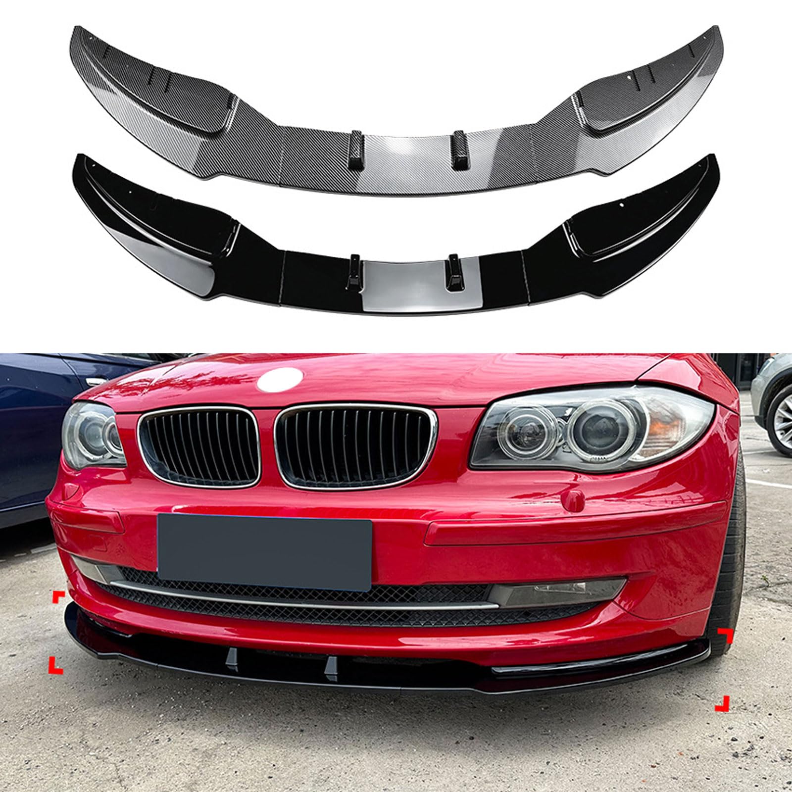 Frontstoßstange Spoilerlippe für BMW 1 Series E81 E82 E87 E88 LCI Standard Edition 2008 2009 2010 2011, Spoiler Diffusor Front Spoiler Lippe Auto Frontspoiler Frontschürze Auto ZubehöR von SUNJFY