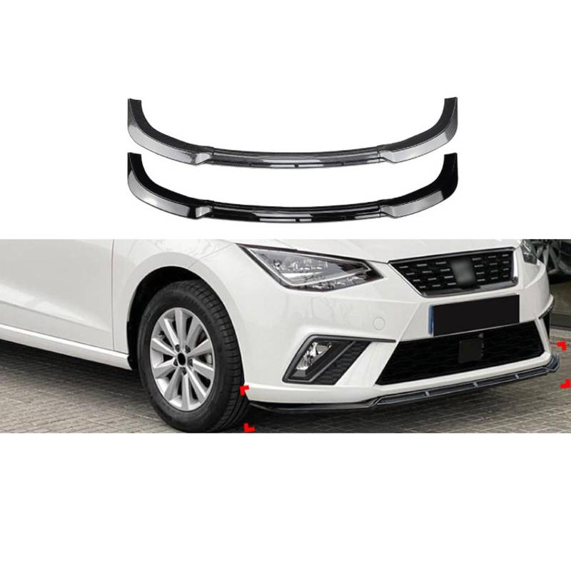 Frontstoßstange Spoilerlippe für SEAT Ibiza MK5 FR/Standard 2018+, Spoiler Diffusor Front Spoiler Lippe Auto Frontspoiler Frontschürze Auto ZubehöR,Piano Black von SUNJFY